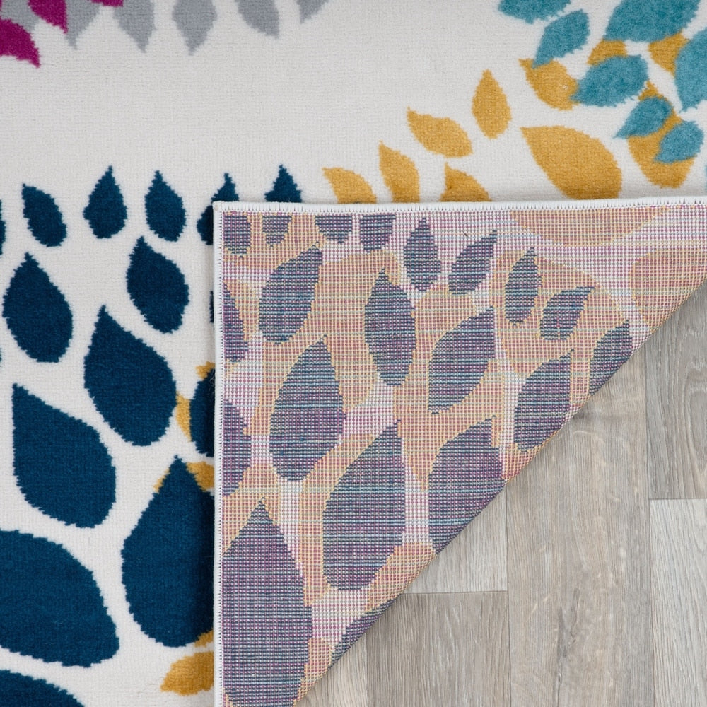 World Rug Gallery Moderner Teppich mit floralen Kreisen