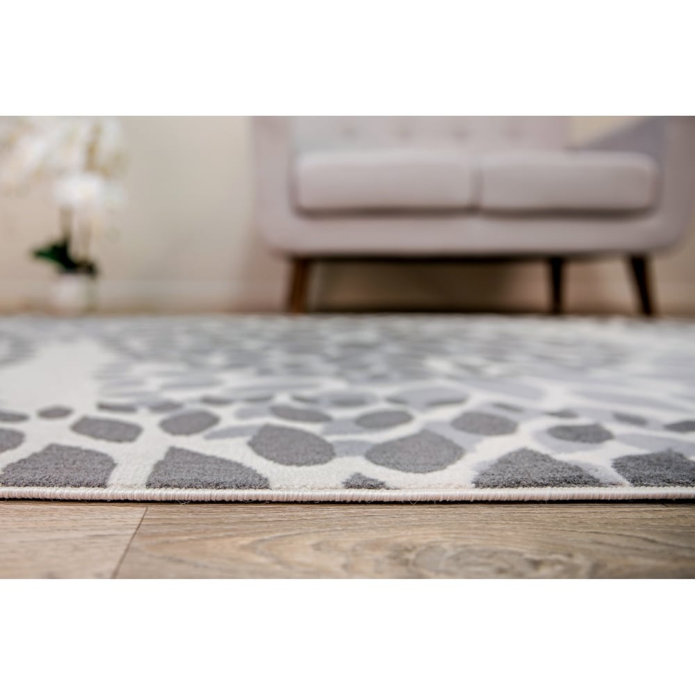 World Rug Gallery Moderner Teppich mit floralen Kreisen