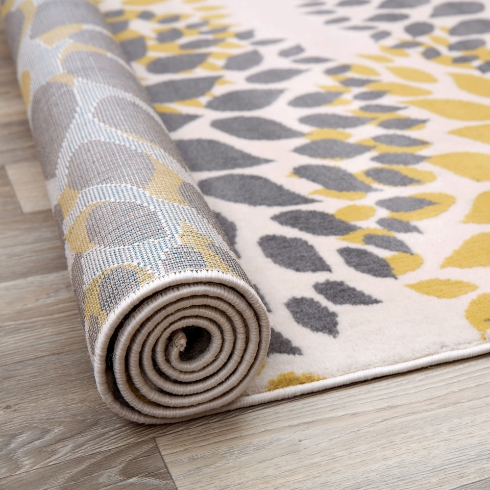 World Rug Gallery Moderner Teppich mit floralen Kreisen