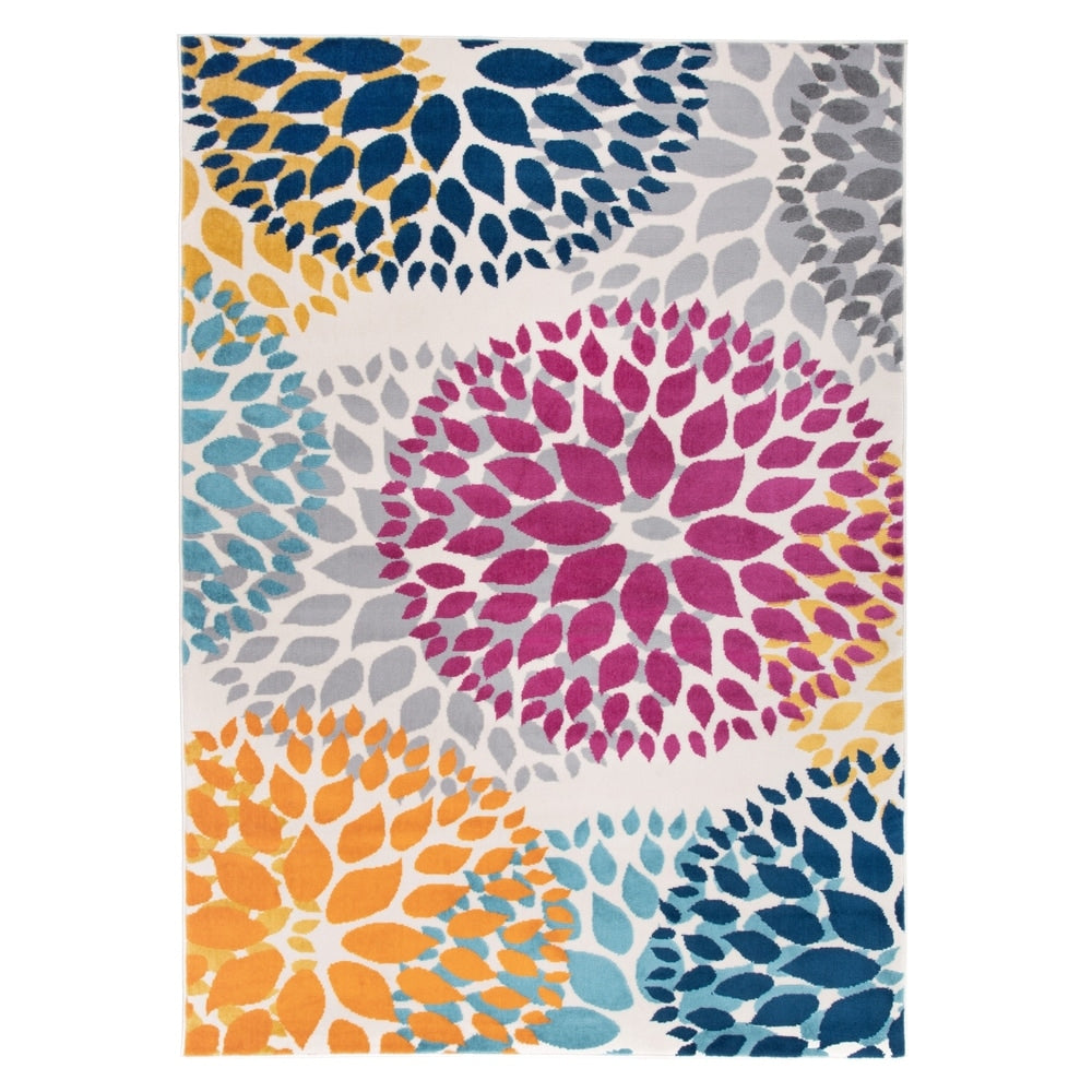 World Rug Gallery Moderner Teppich mit floralen Kreisen