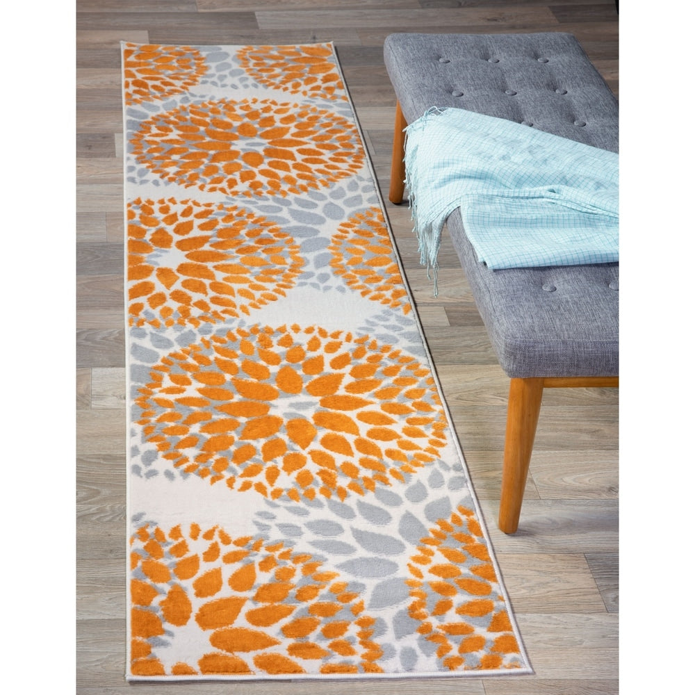 World Rug Gallery Moderner Teppich mit floralen Kreisen