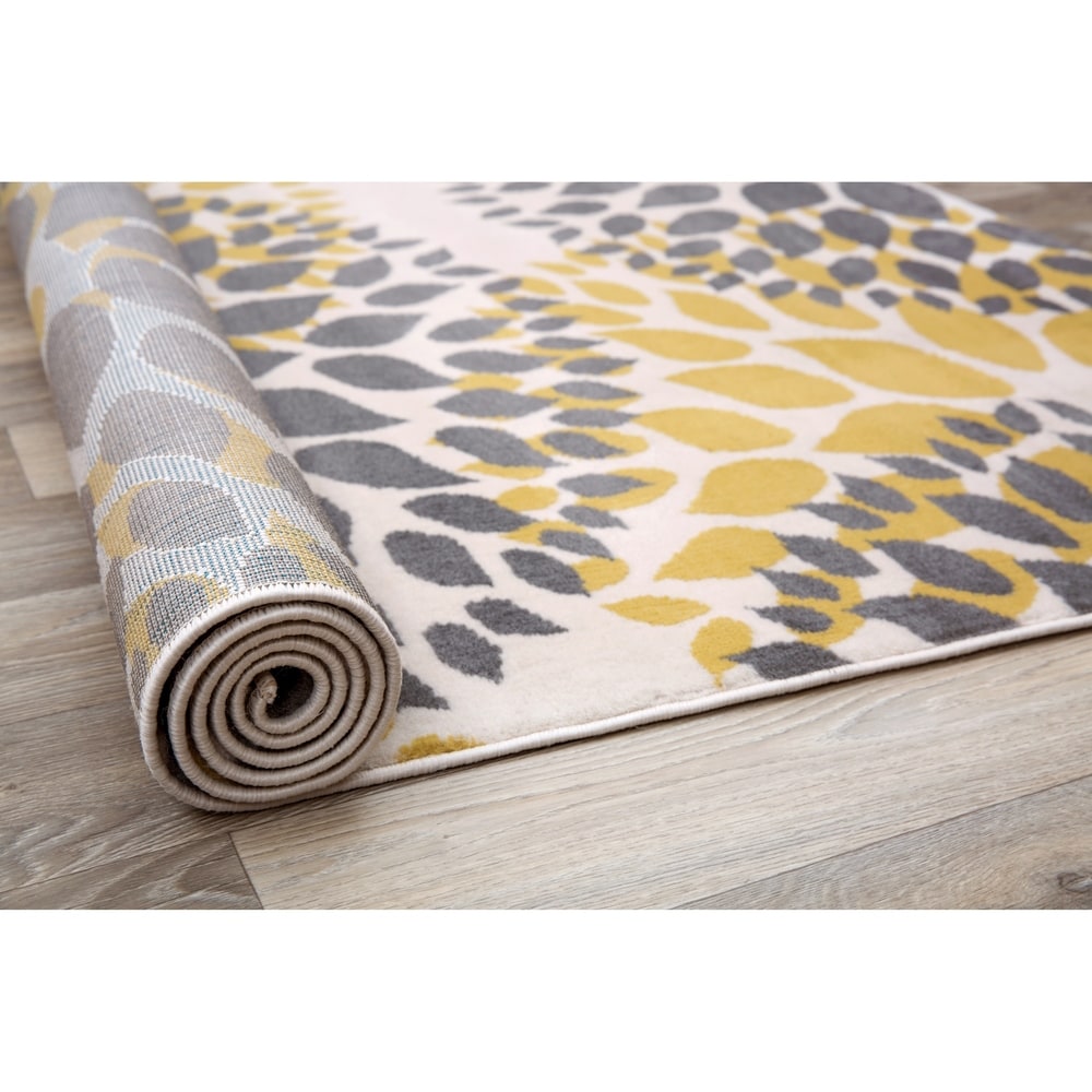 World Rug Gallery Moderner Teppich mit floralen Kreisen