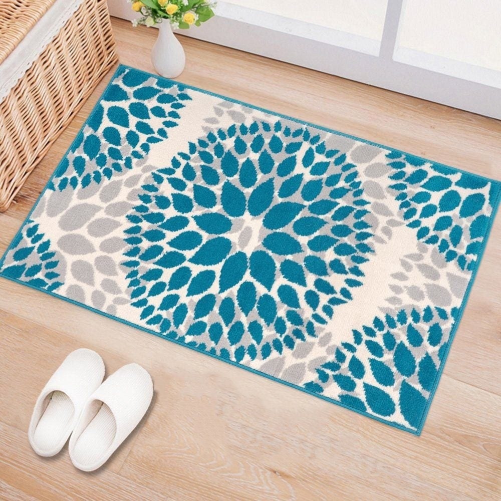 World Rug Gallery Moderner Teppich mit floralen Kreisen