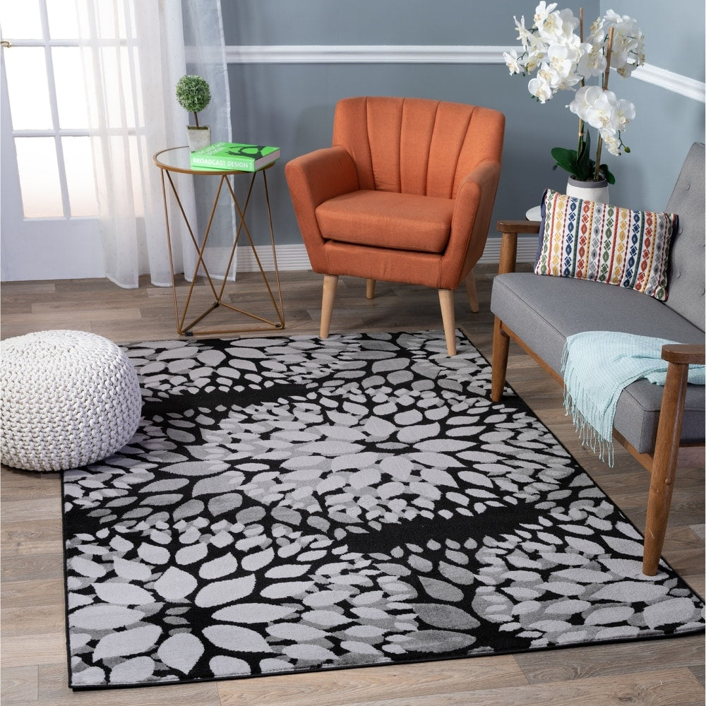 World Rug Gallery Moderner Teppich mit floralen Kreisen