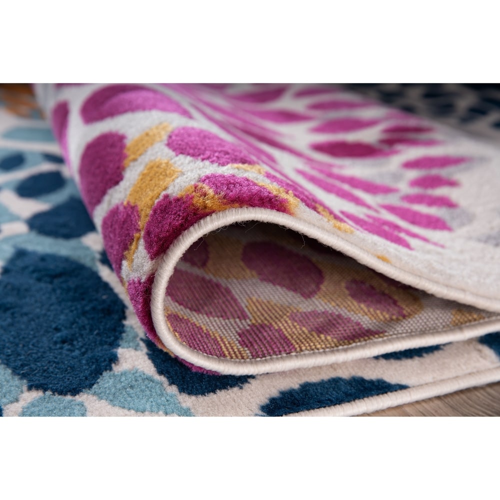 World Rug Gallery Moderner Teppich mit floralen Kreisen