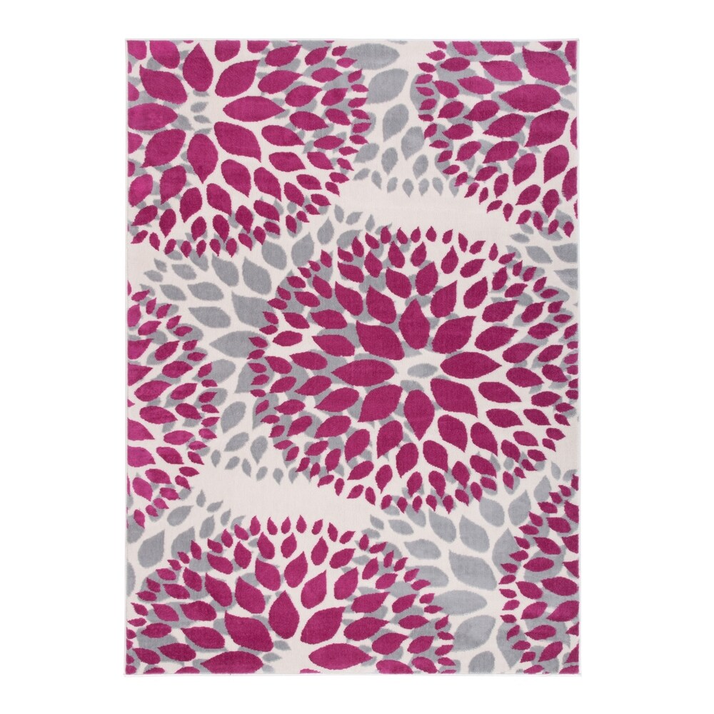 World Rug Gallery Moderner Teppich mit floralen Kreisen