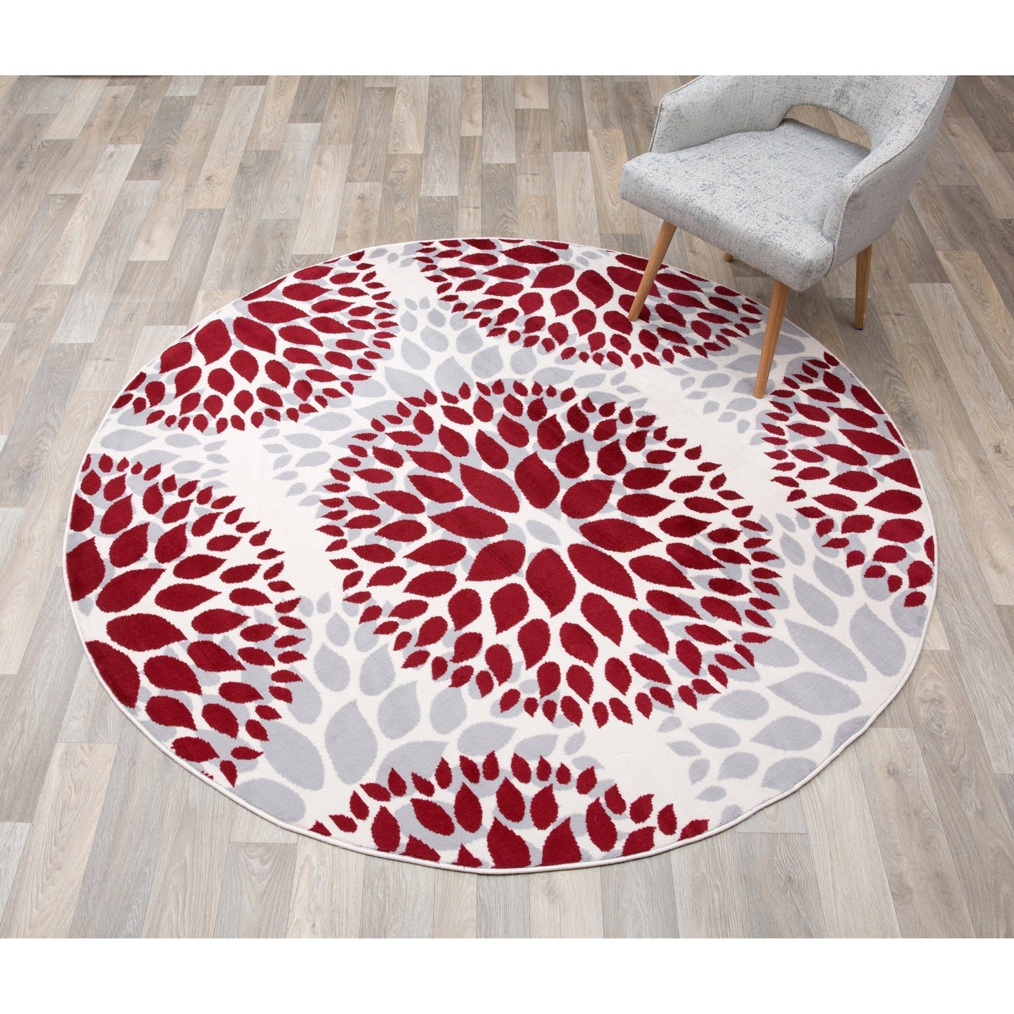 World Rug Gallery Moderner Teppich mit floralen Kreisen