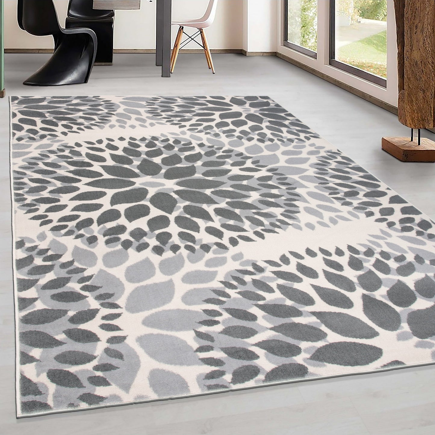 World Rug Gallery Moderner Teppich mit floralen Kreisen