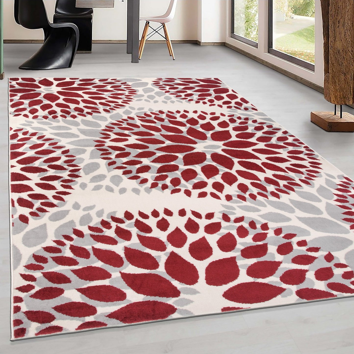 World Rug Gallery Moderner Teppich mit floralen Kreisen