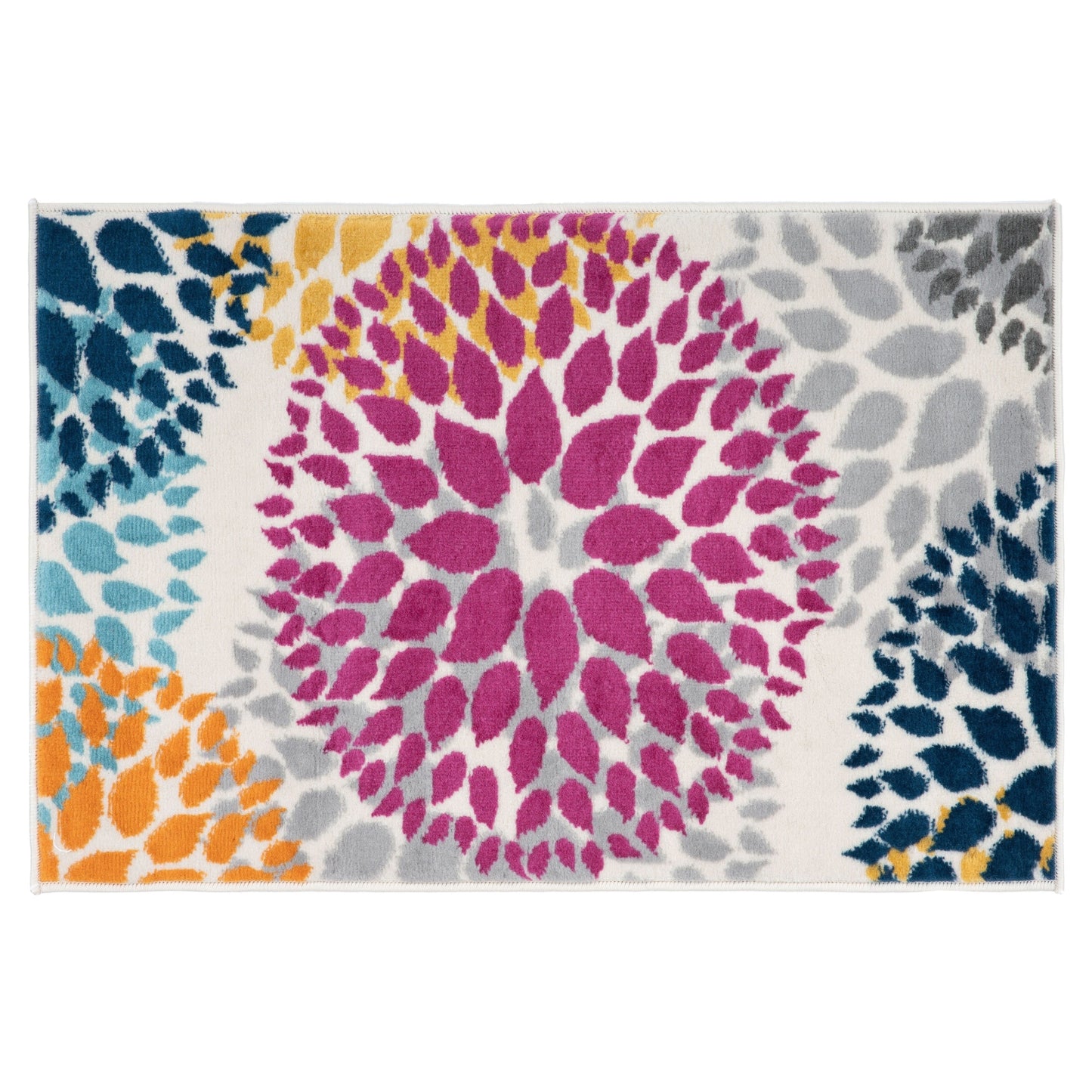 World Rug Gallery Moderner Teppich mit floralen Kreisen