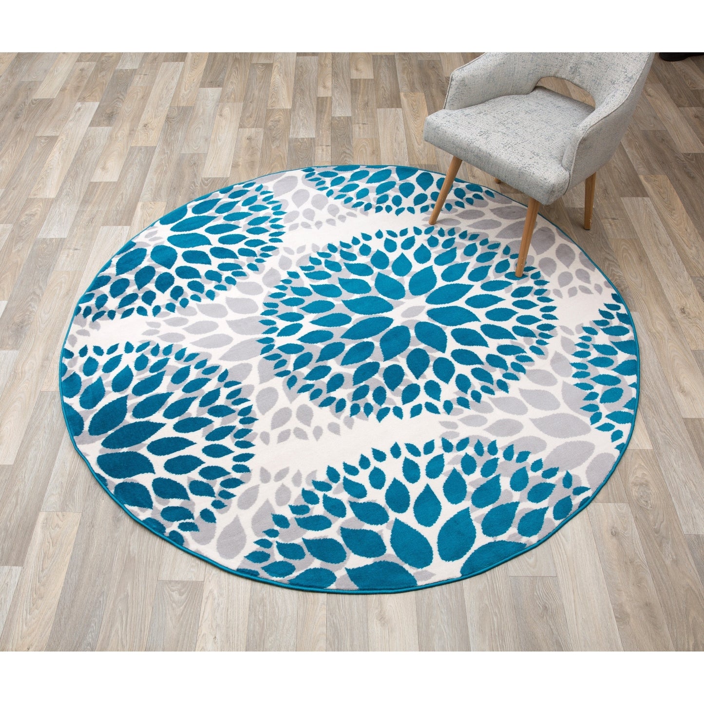 World Rug Gallery Moderner Teppich mit floralen Kreisen