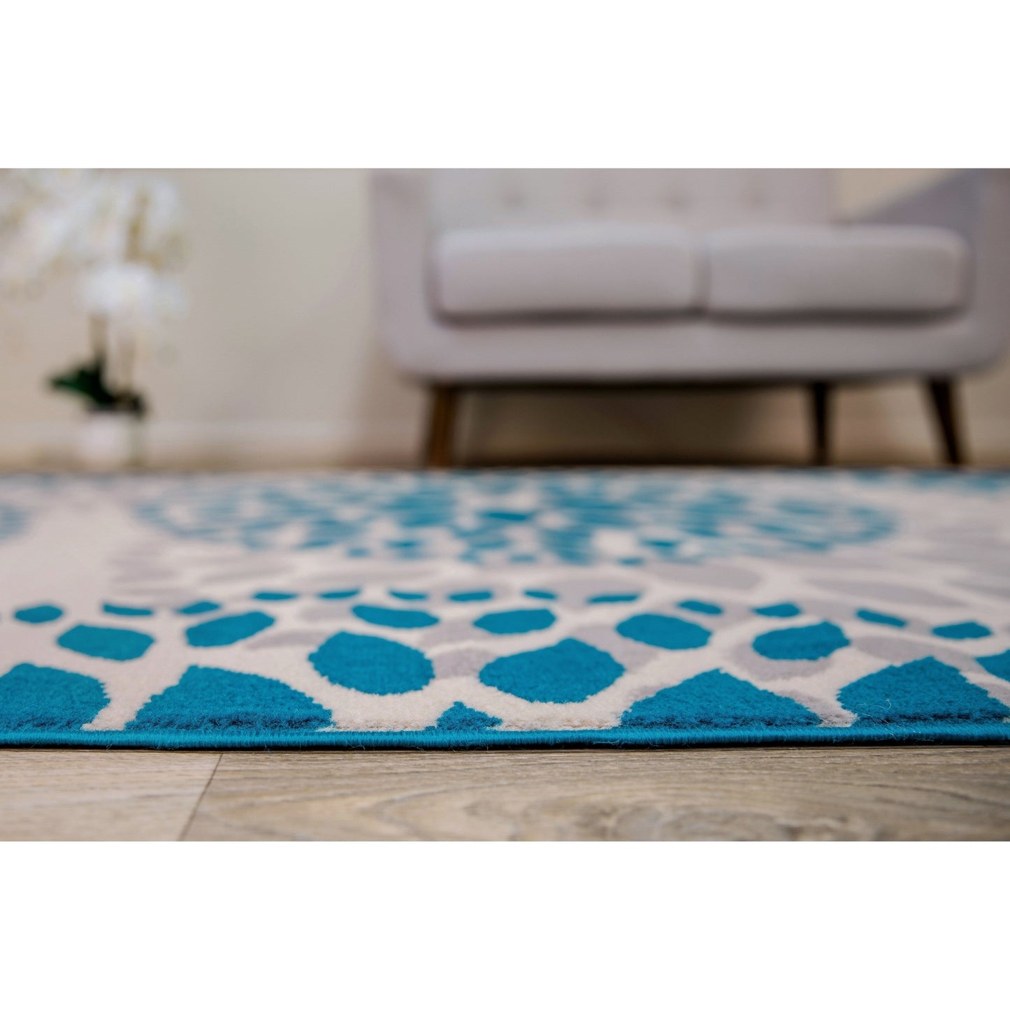 World Rug Gallery Moderner Teppich mit floralen Kreisen
