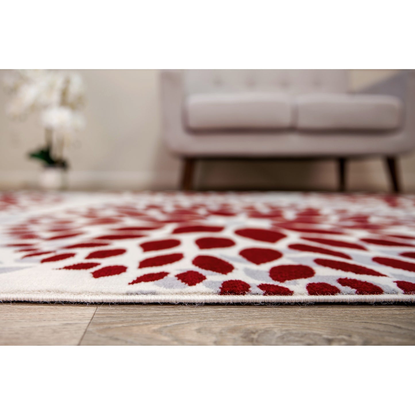 World Rug Gallery Moderner Teppich mit floralen Kreisen