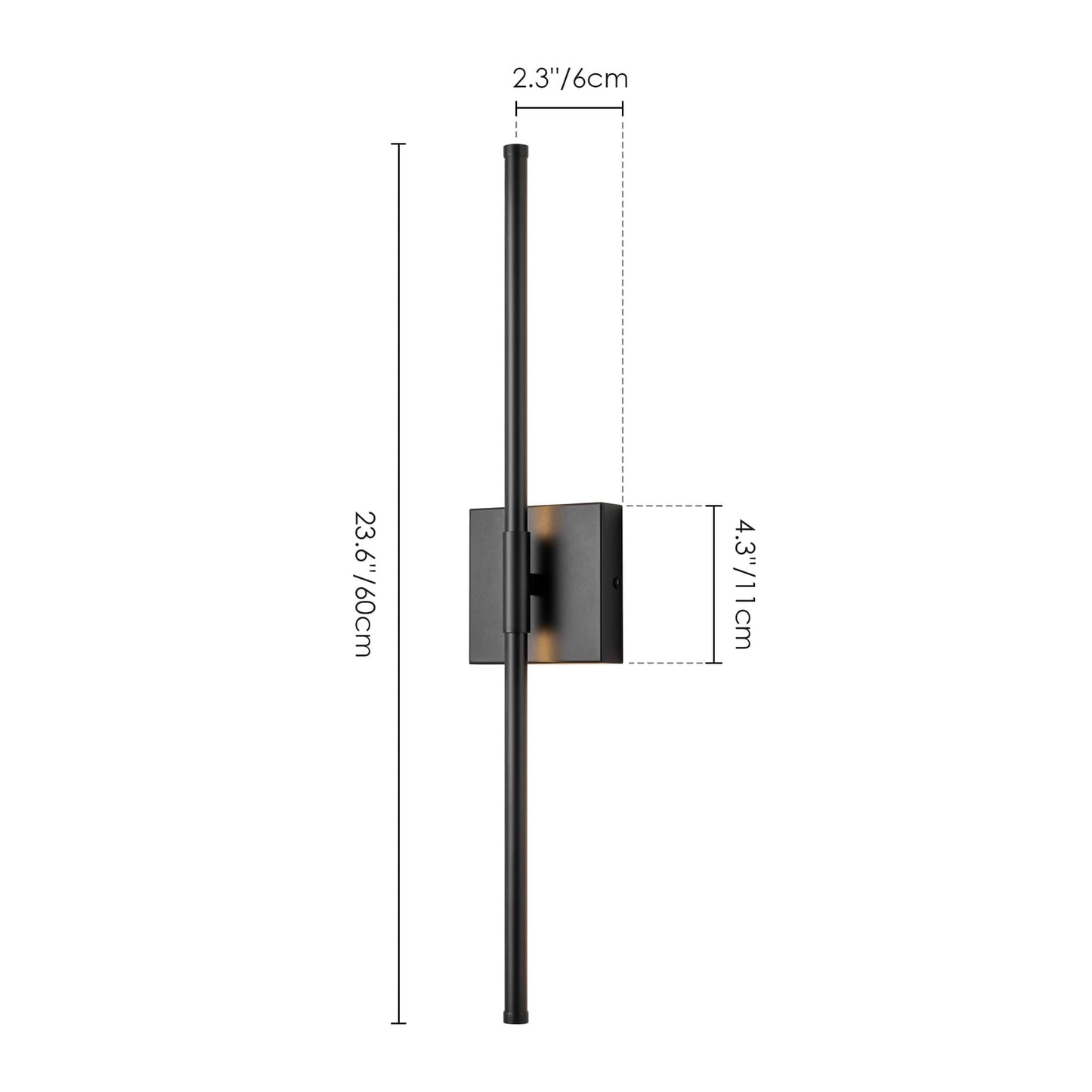 1-flammig 23,6 Zoll Moderne lineare dimmbare integrierte LED-Badezimmer-Wandleuchte