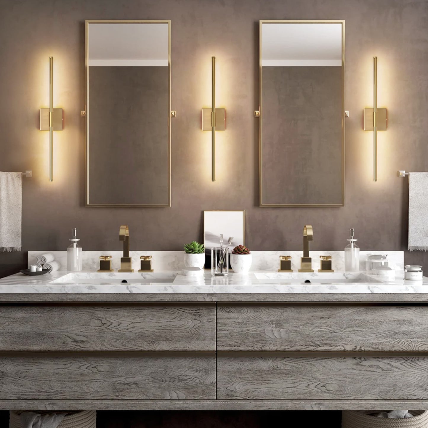 1-flammig 23,6 Zoll Moderne lineare dimmbare integrierte LED-Badezimmer-Wandleuchte
