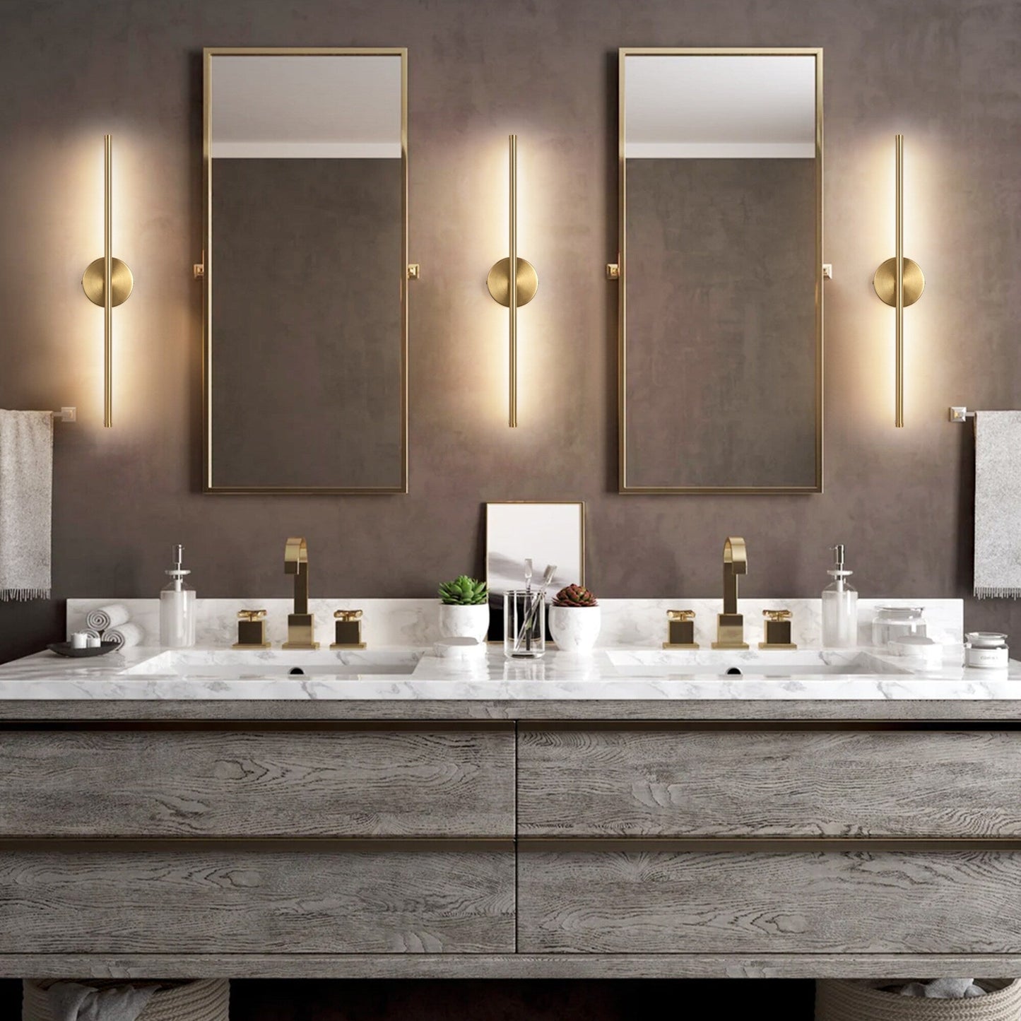 1-flammig 23,6 Zoll Moderne lineare dimmbare integrierte LED-Badezimmer-Wandleuchte