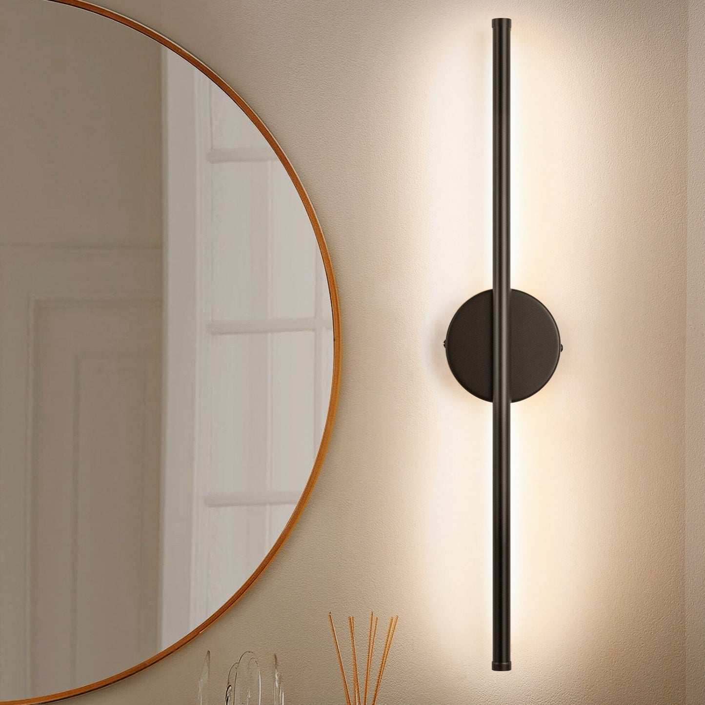 1-flammig 23,6 Zoll Moderne lineare dimmbare integrierte LED-Badezimmer-Wandleuchte