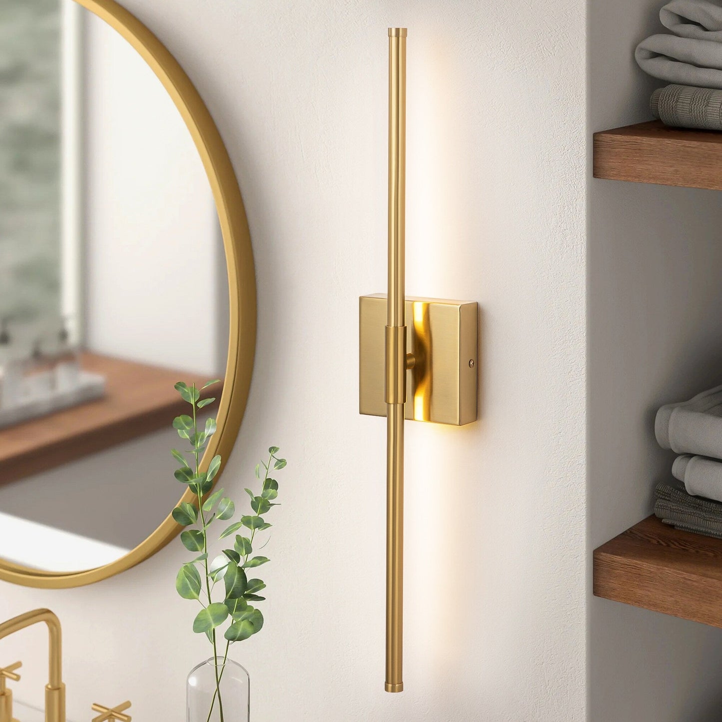 1-flammig 23,6 Zoll Moderne lineare dimmbare integrierte LED-Badezimmer-Wandleuchte
