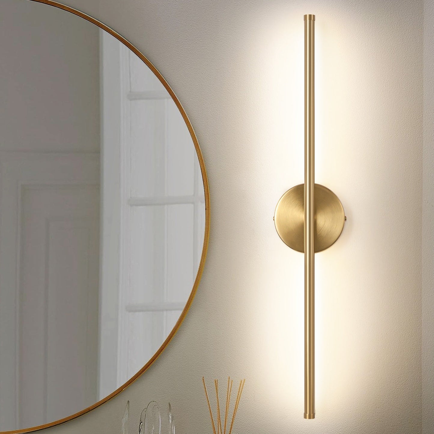 1-flammig 23,6 Zoll Moderne lineare dimmbare integrierte LED-Badezimmer-Wandleuchte