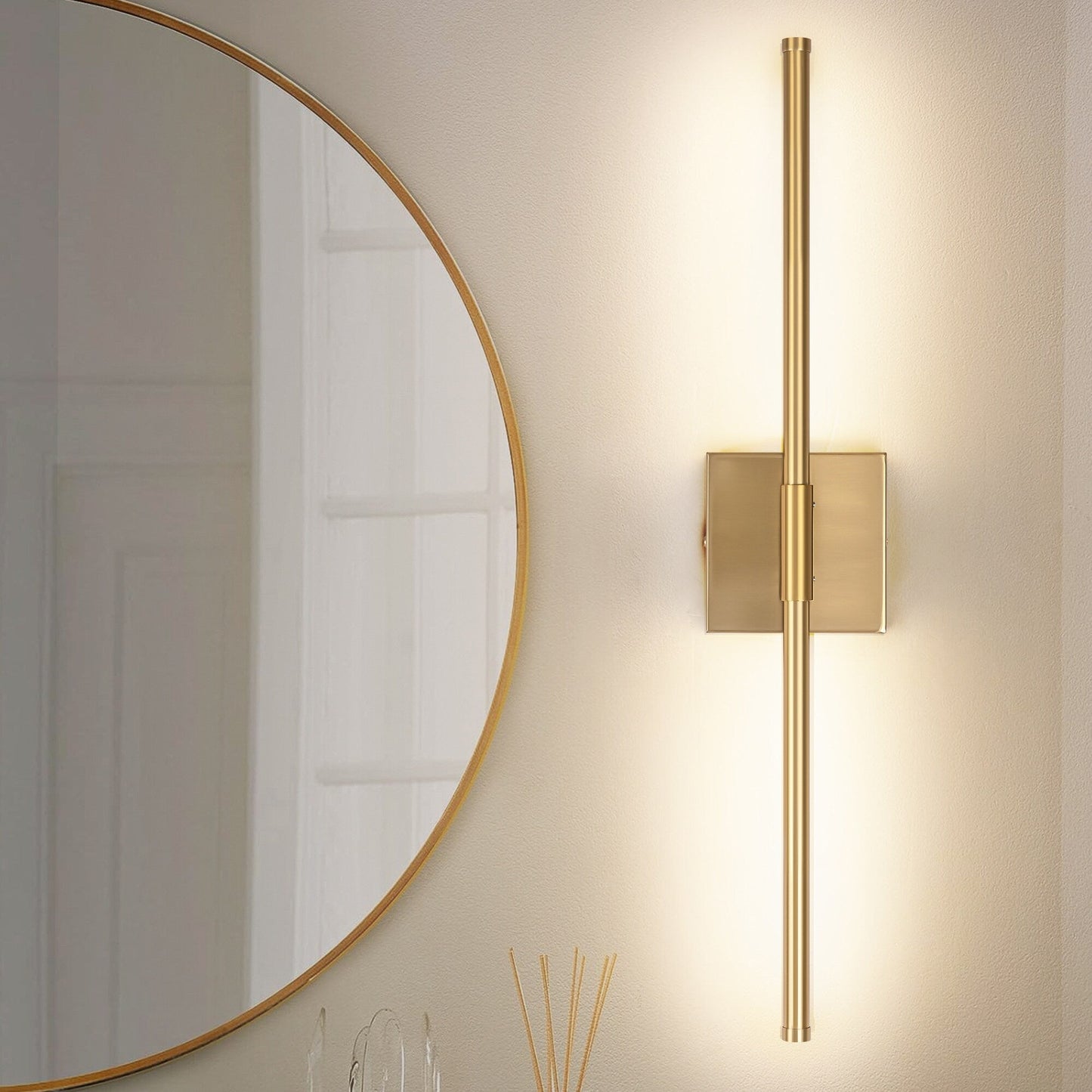 1-flammig 23,6 Zoll Moderne lineare dimmbare integrierte LED-Badezimmer-Wandleuchte