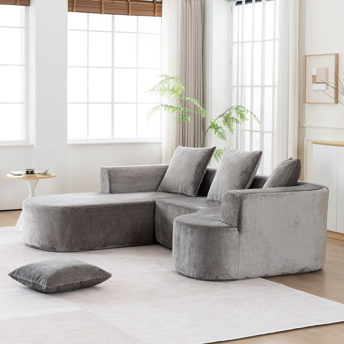 Modular L-Shaped Sectional Sofa Sleeper Couch with Chaise and Deep Seating for Living Room Office