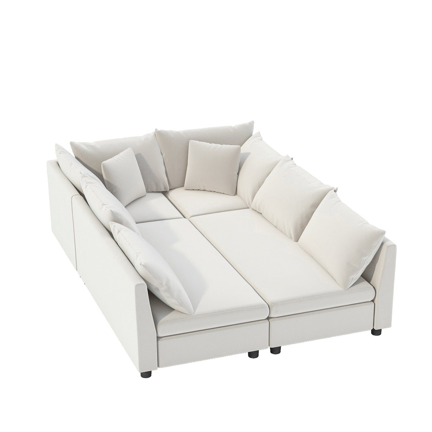 Modular Sectional Sofa Bed,Chenille Couch Set With Pillows,Free Combination,Convertible Sofa
