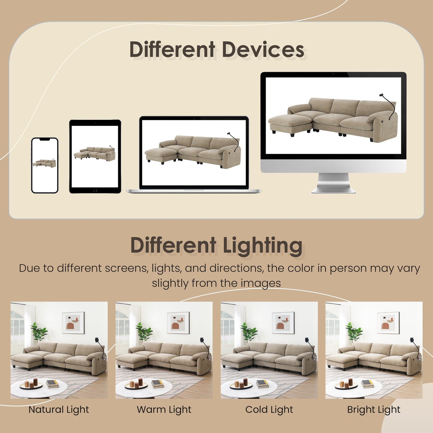 Modular Sectional Sofa, L-Shape With Extra-Wide Seat Cushion, Usb And Type-C Charger, Phone Holder & 2 Side Storage Pockets