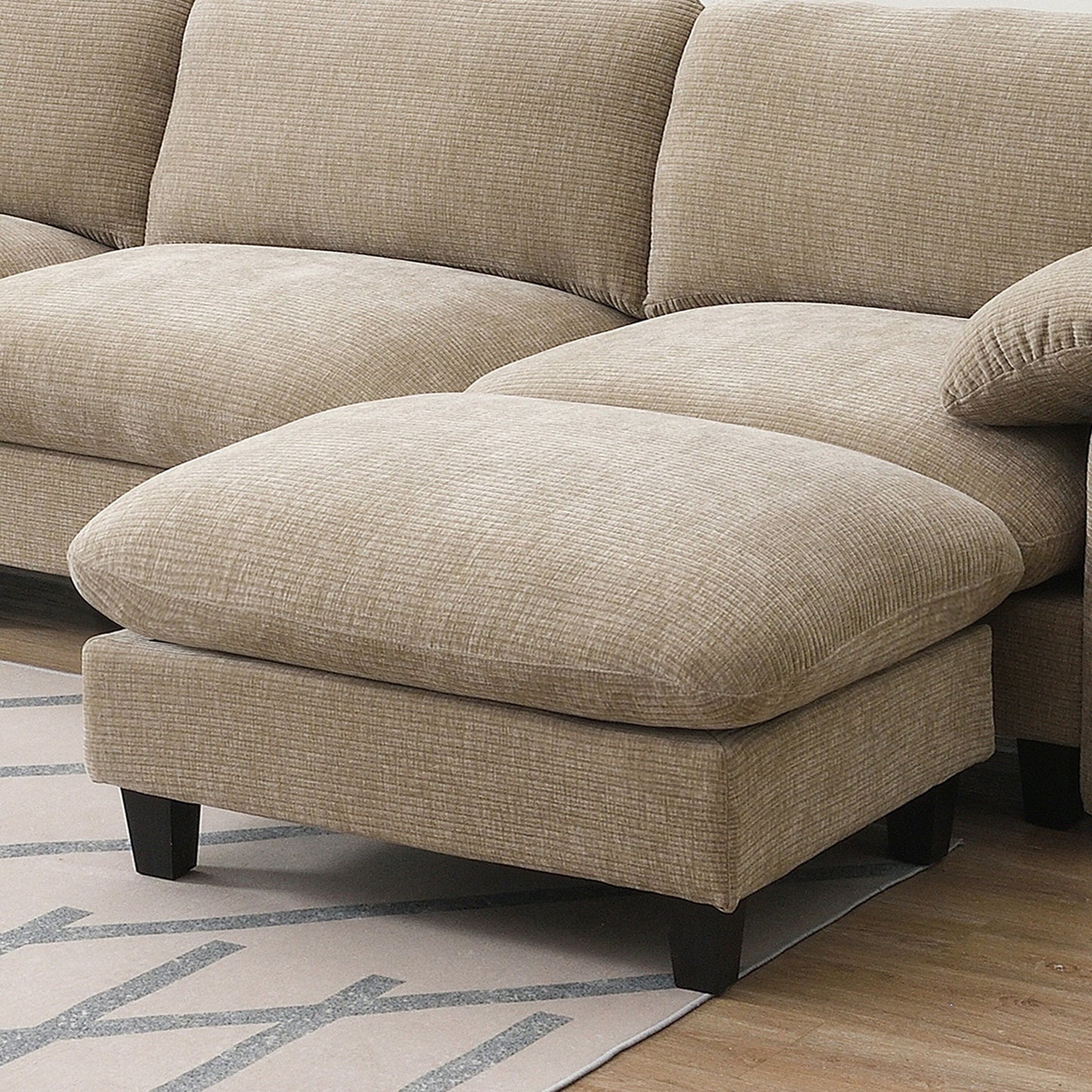 Modular Sectional Sofa, U-Shape With Extra-Wide Seat Cushion, Usb And Type-C Charger, Phone Holder And 2 Side Storage Pockets