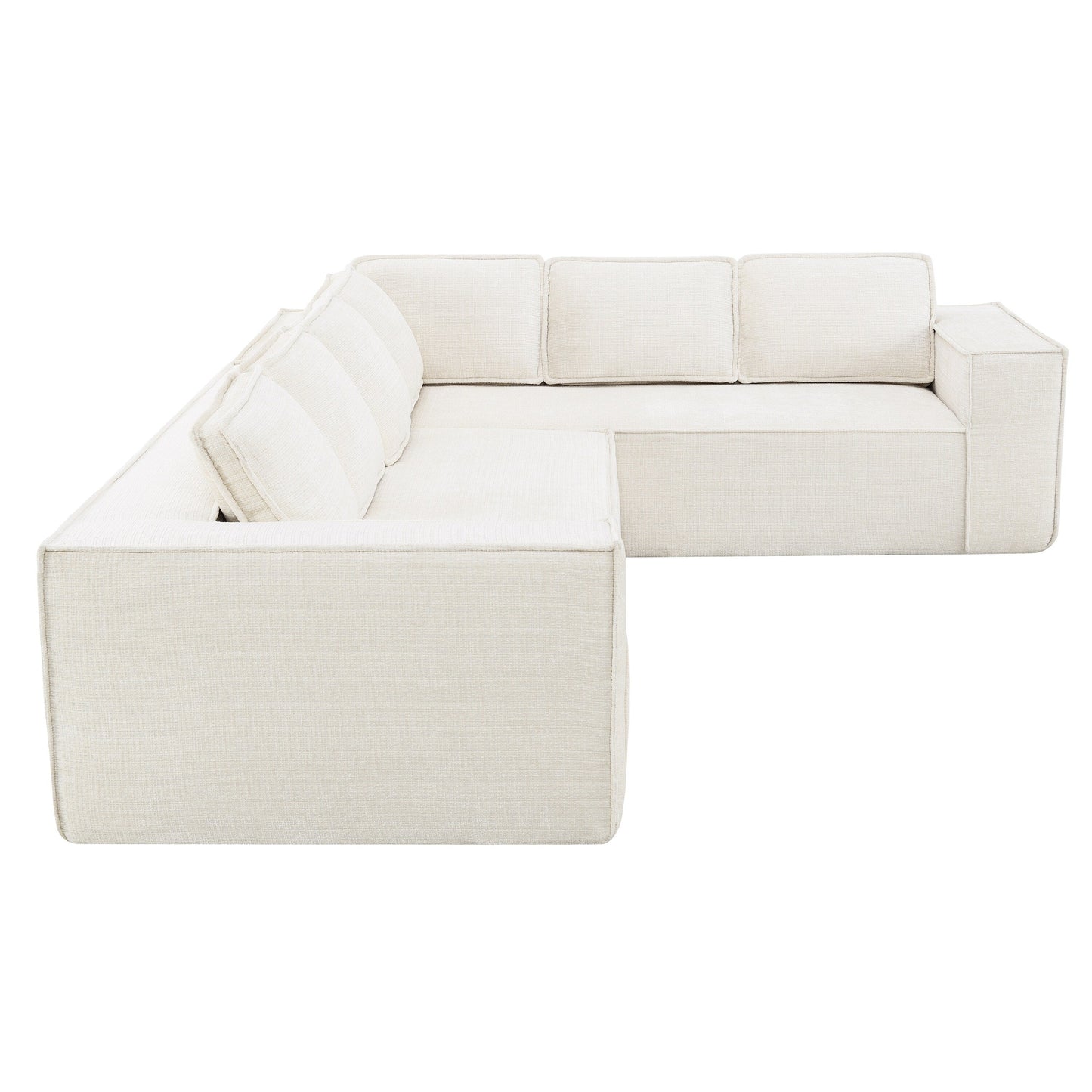 Modular Sectional Sofa,6 Seat Wrinkle-Resistant Chenille Couch Set,2 Pc Free Combination,Modern L-Shaped Cloud Sofa Set