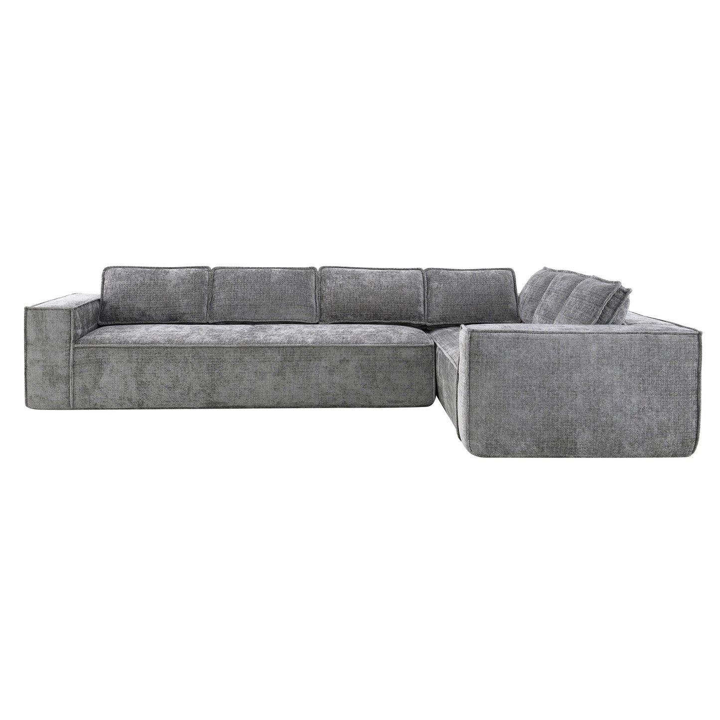 Modular Sectional Sofa,6 Seat Wrinkle-Resistant Chenille Couch Set,2 Pc Free Combination,Modern L-Shaped Cloud Sofa Set