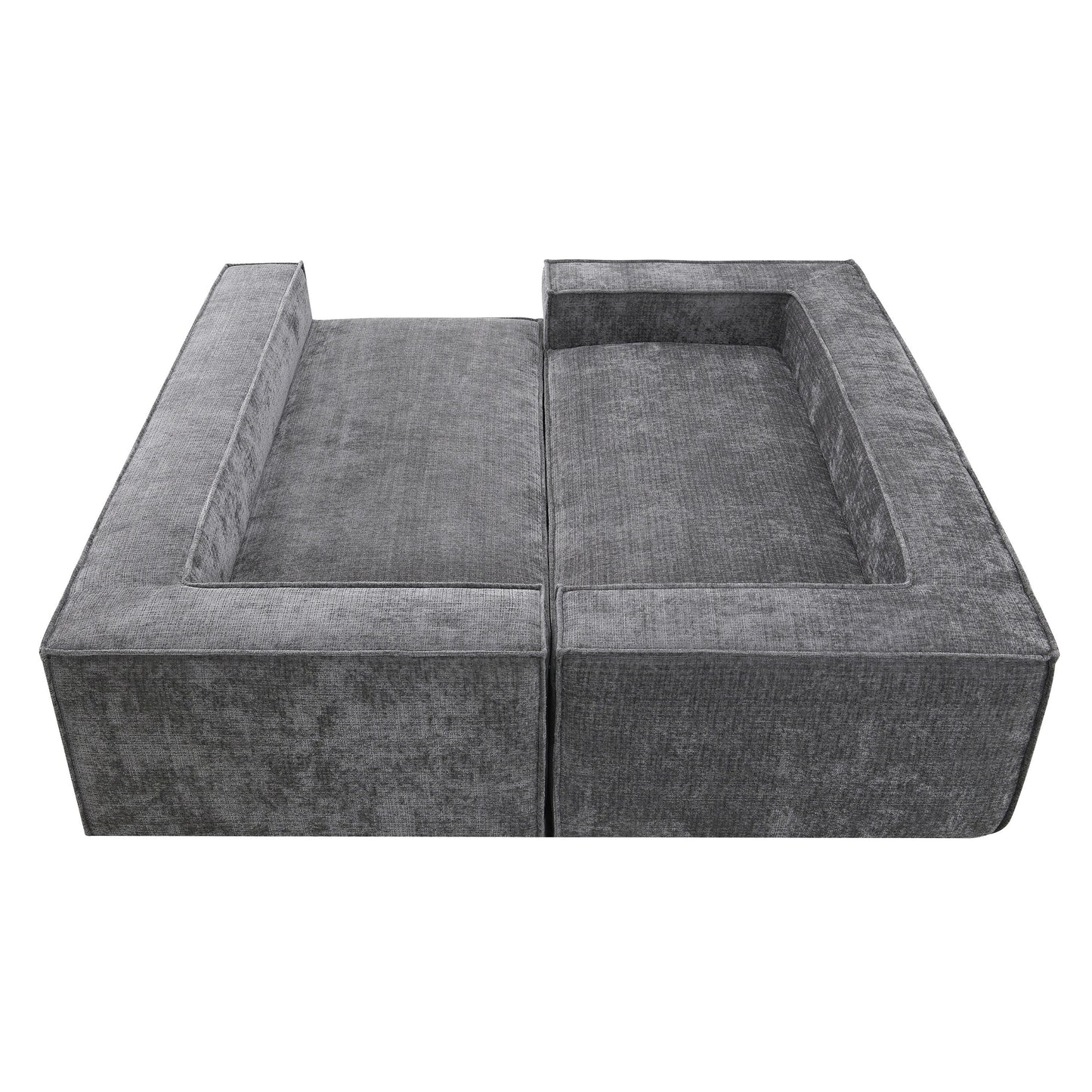 Modular Sectional Sofa,6 Seat Wrinkle-Resistant Chenille Couch Set,2 Pc Free Combination,Modern L-Shaped Cloud Sofa Set