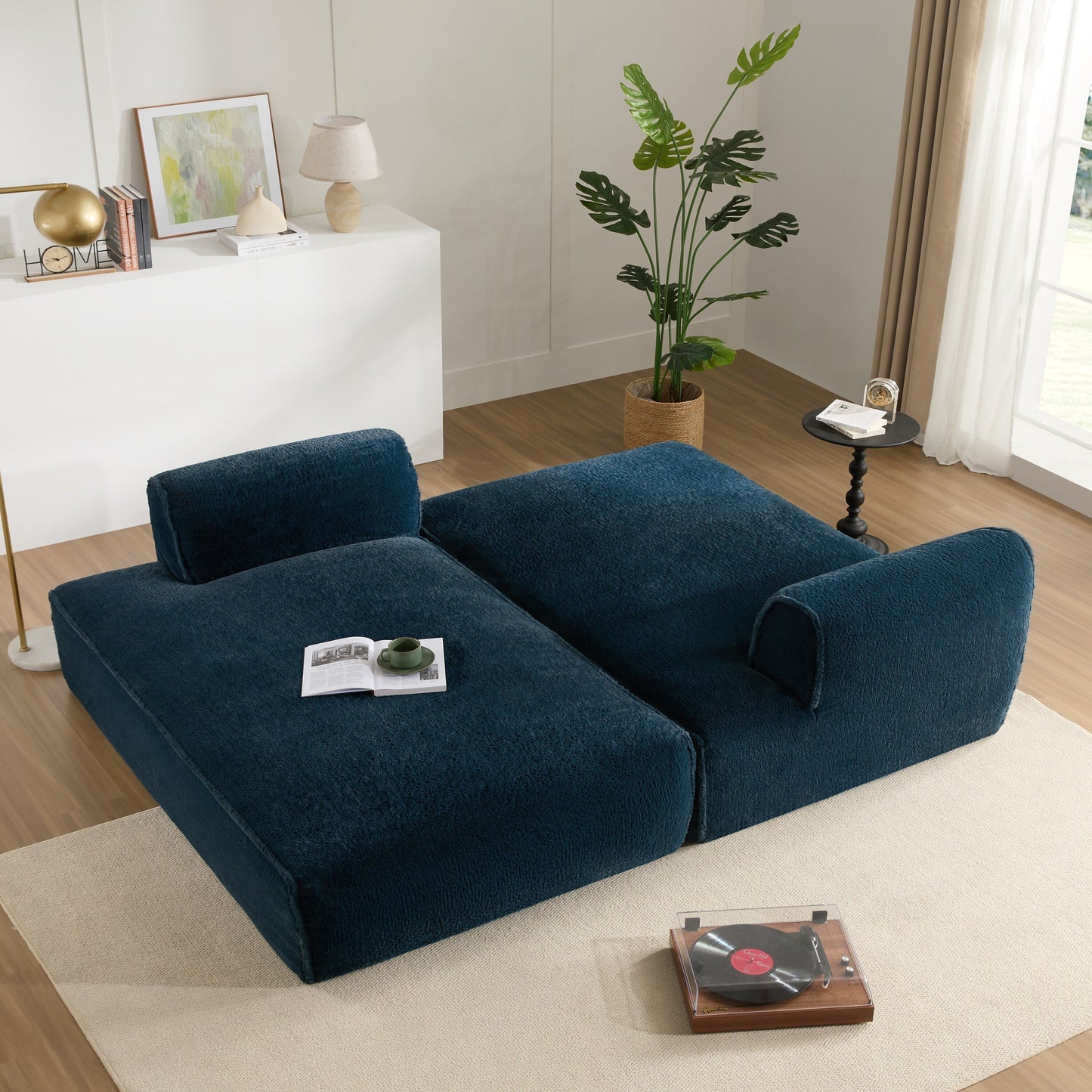 Modular Sectional Sofa,Fully Compressed,Spacious Foam-Filled Sofa Bed For Living Room,Elderly - Friendly Design