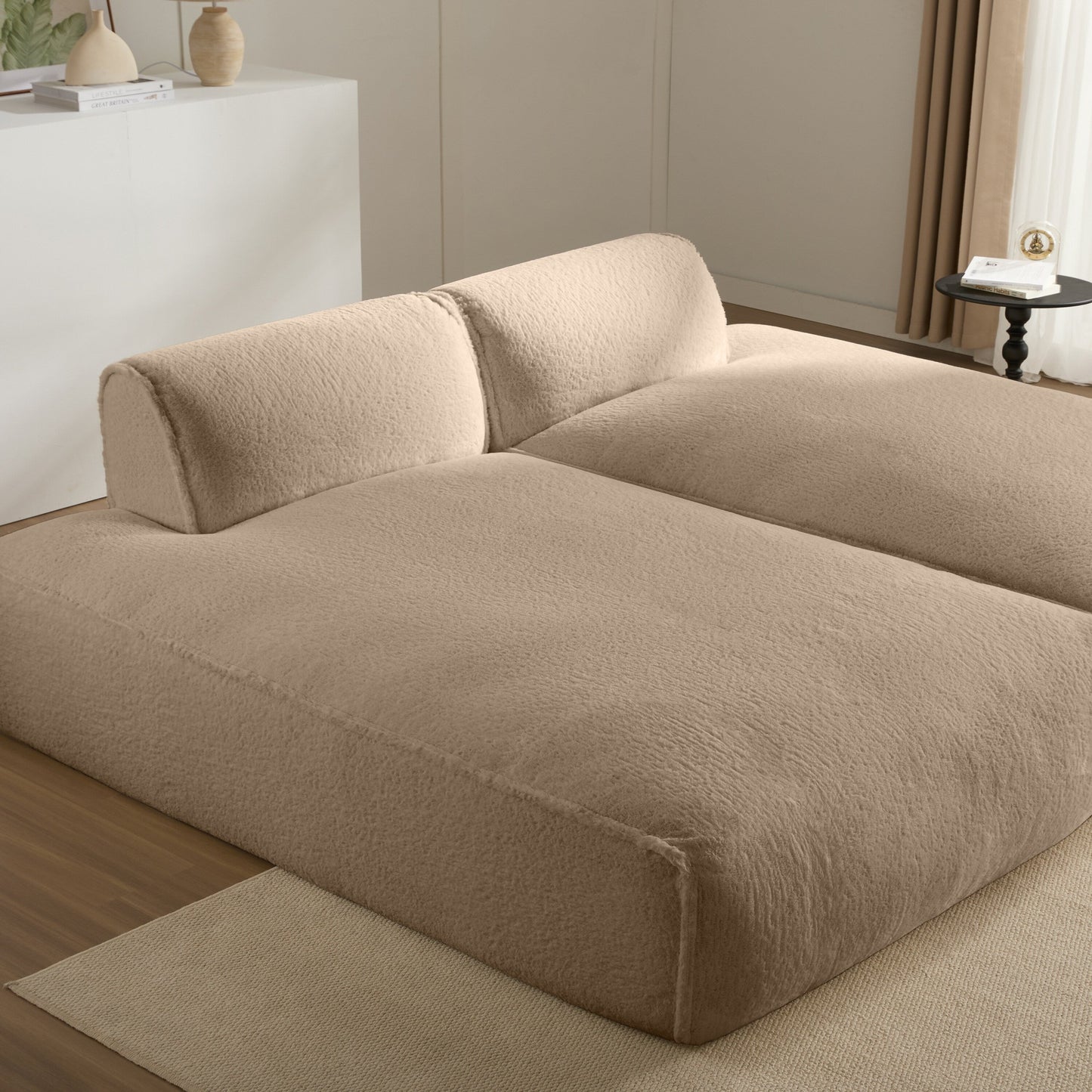 Modular Sectional Sofa,Fully Compressed,Spacious Foam-Filled Sofa Bed For Living Room,Elderly - Friendly Design