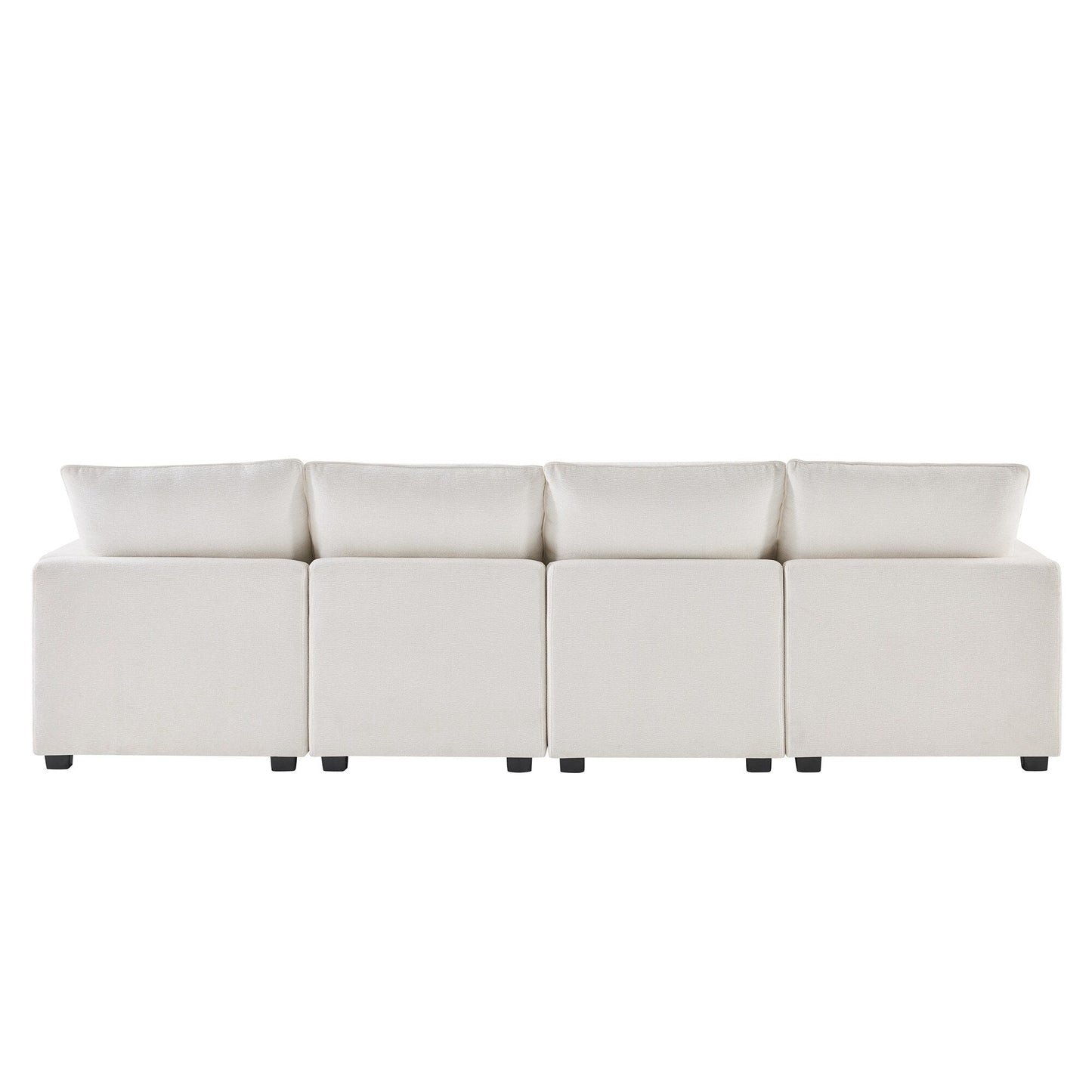 Modular Sofa, 4 Seat Chenille Sectional Couch Set With 2 Pillows Included, Freely Combinable