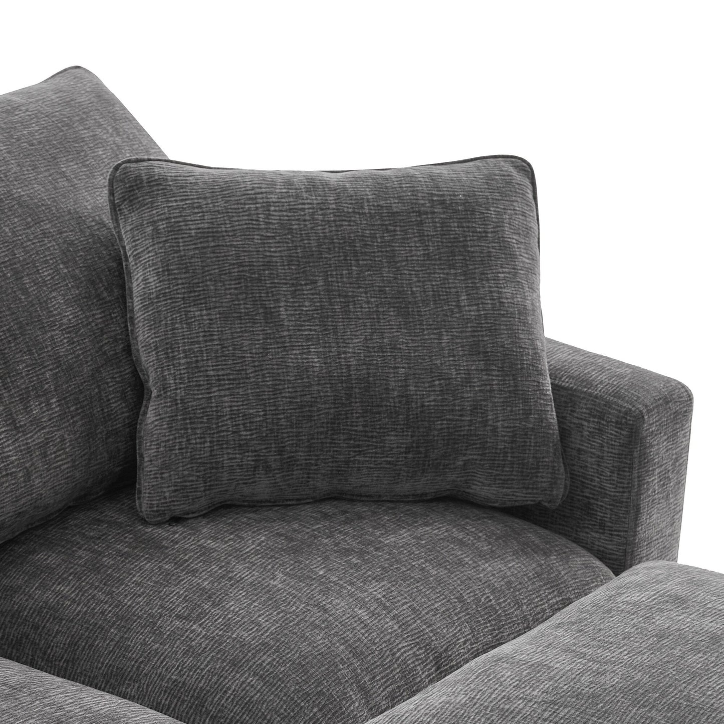 Modular Sofa, 4 Seat Chenille Sectional Couch Set With 2 Pillows Included, Freely Combinable