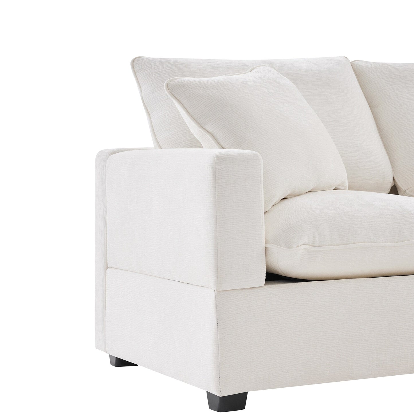 Modular Sofa, 4 Seat Chenille Sectional Couch Set With 2 Pillows Included, Freely Combinable