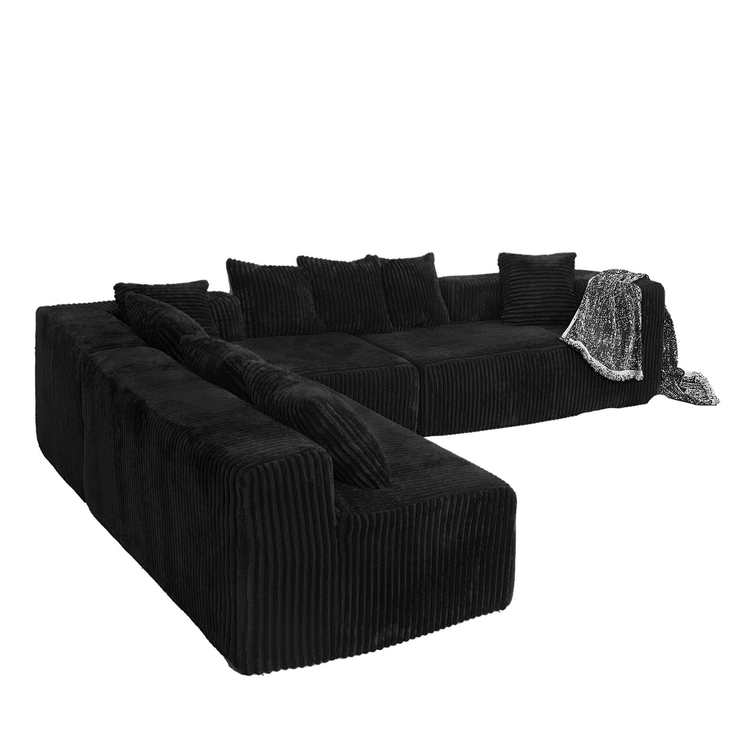 Modular U-Shaped Sectional Sofa 4-Seater Chaise Lounge with Reversible Design for Living Room Bedroom
