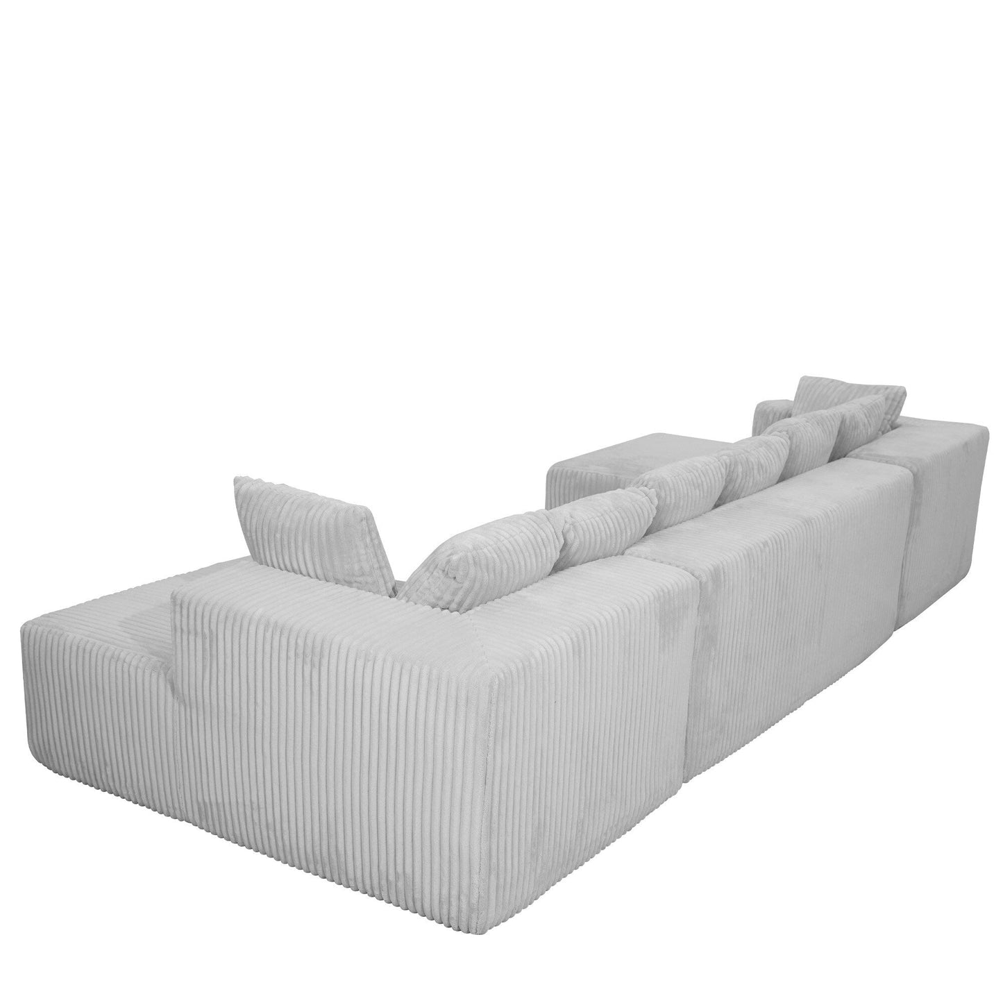 Modular U-Shaped Sectional Sofa 4-Seater Chaise Lounge with Reversible Design for Living Room Bedroom