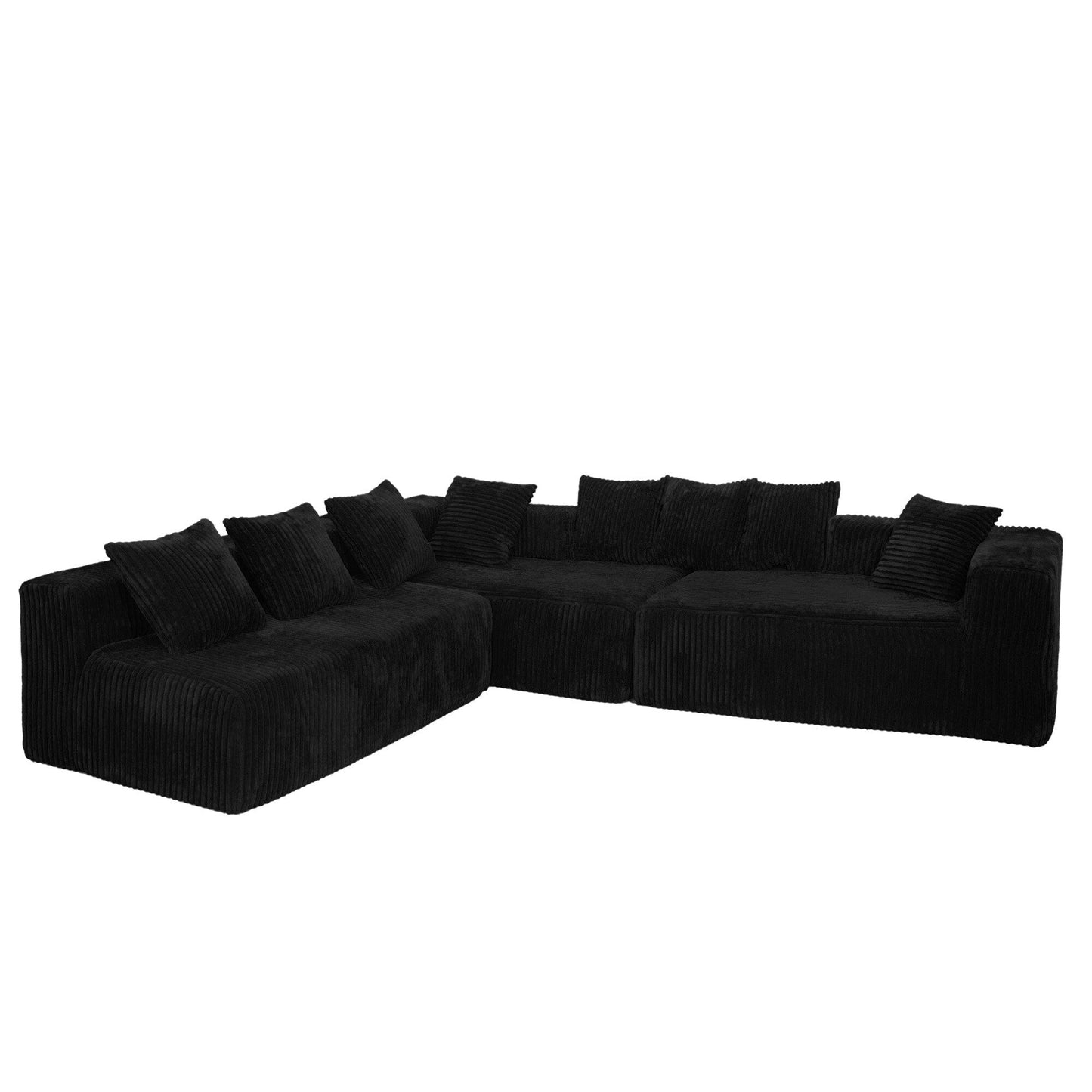 Modular U-Shaped Sectional Sofa 4-Seater Chaise Lounge with Reversible Design for Living Room Bedroom