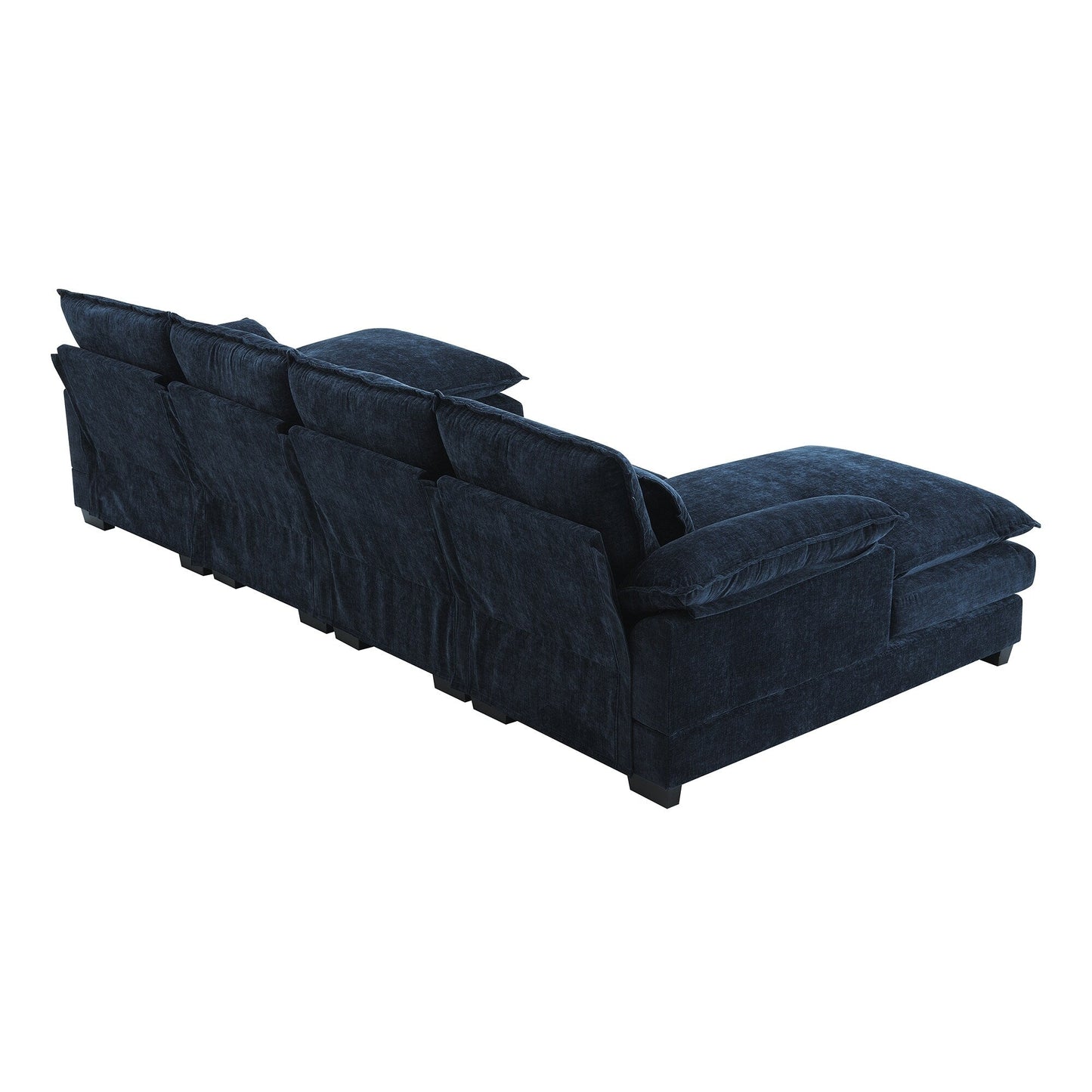 Modular U-Shaped Sectional Sofa With Waist Pillows,6 Seat Upholstered Symmetrical,Chenille Cloud Couch Set With Chaise Lounge