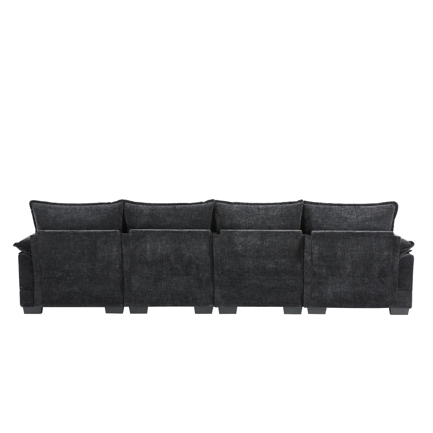 Modular U-Shaped Sectional Sofa With Waist Pillows,6 Seat Upholstered Symmetrical,Chenille Cloud Couch Set With Chaise Lounge
