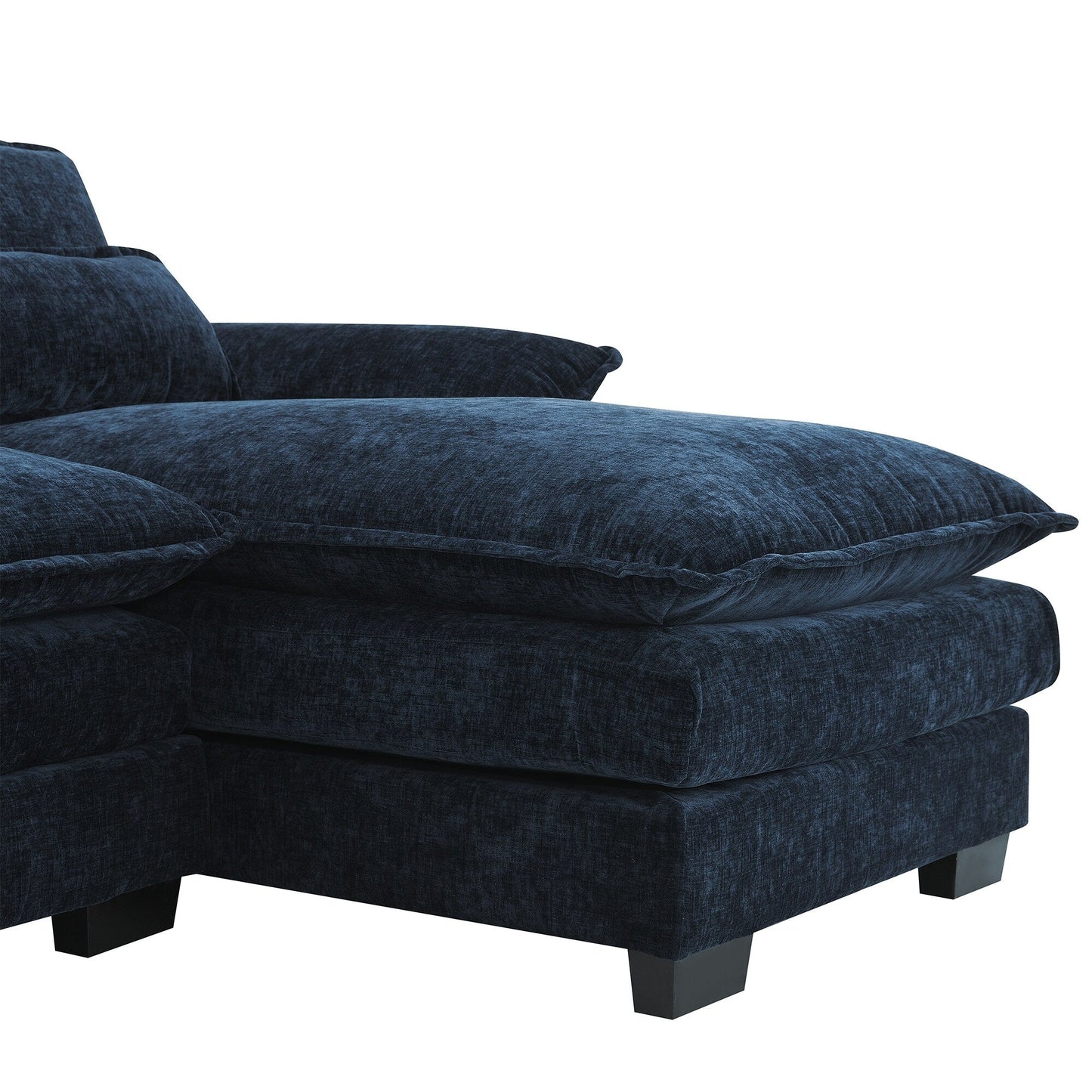 Modular U-Shaped Sectional Sofa With Waist Pillows,6 Seat Upholstered Symmetrical,Chenille Cloud Couch Set With Chaise Lounge