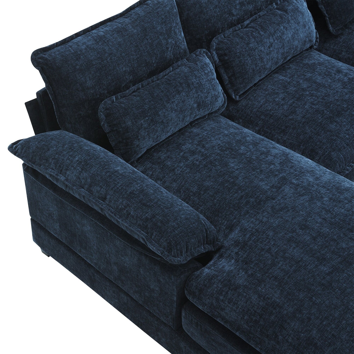 Modular U-Shaped Sectional Sofa With Waist Pillows,6 Seat Upholstered Symmetrical,Chenille Cloud Couch Set With Chaise Lounge