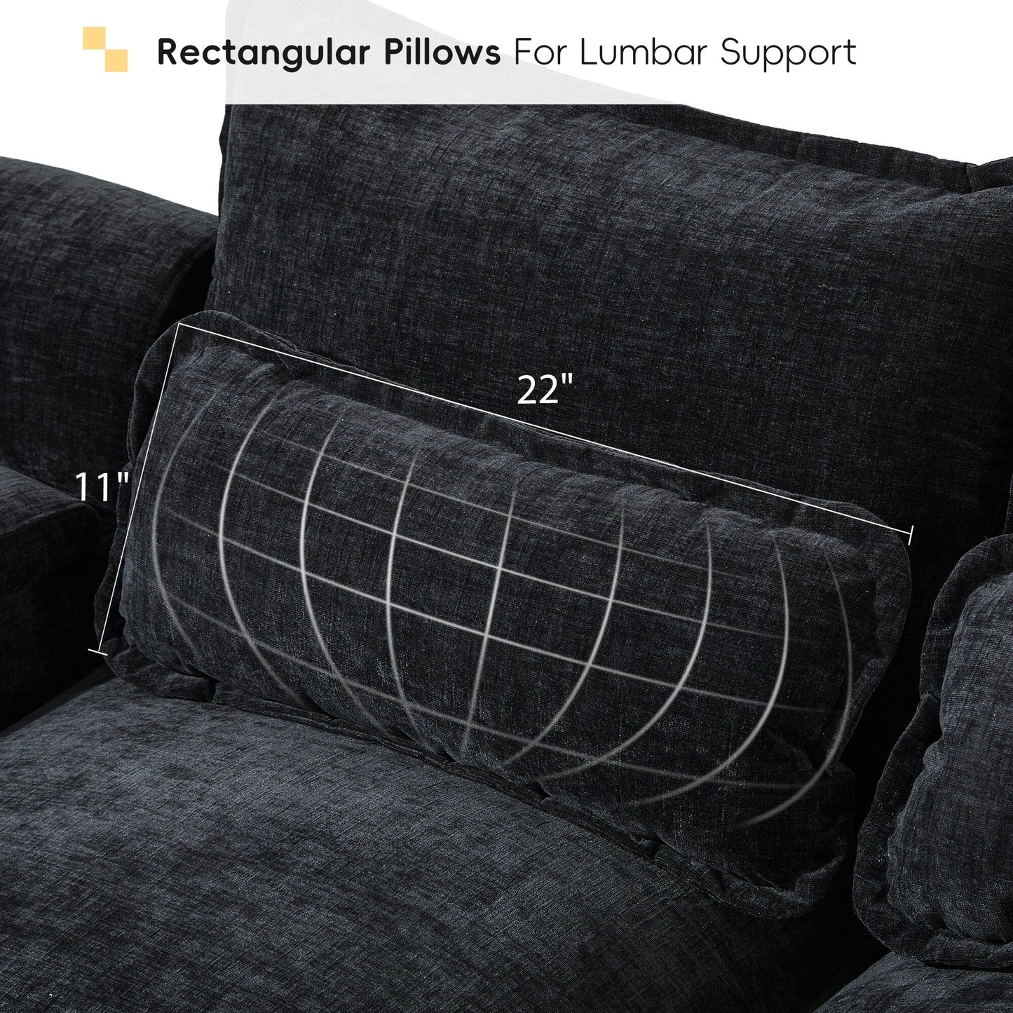 Modular U-Shaped Sectional Sofa With Waist Pillows,6 Seat Upholstered Symmetrical,Chenille Cloud Couch Set With Chaise Lounge