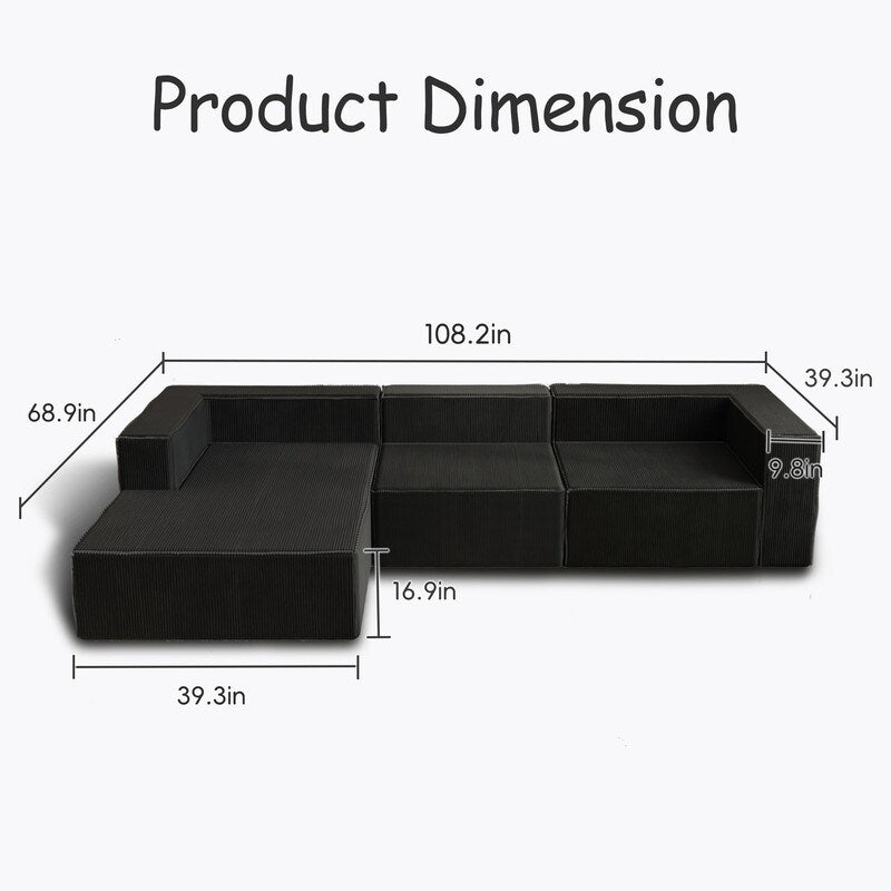 Module Corduroy Luxury Compression Sofas