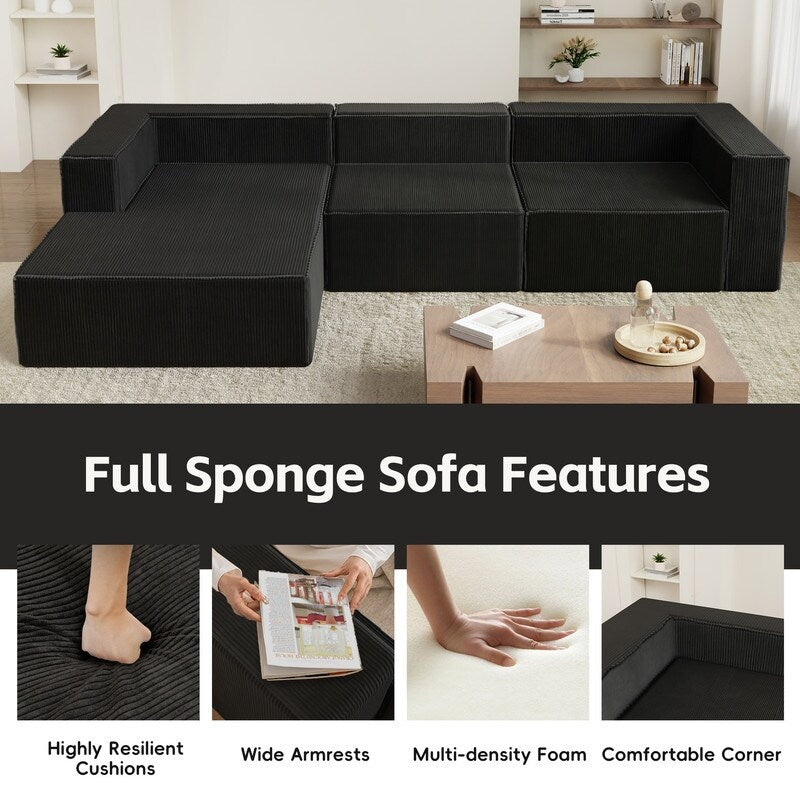 Module Corduroy Luxury Compression Sofas