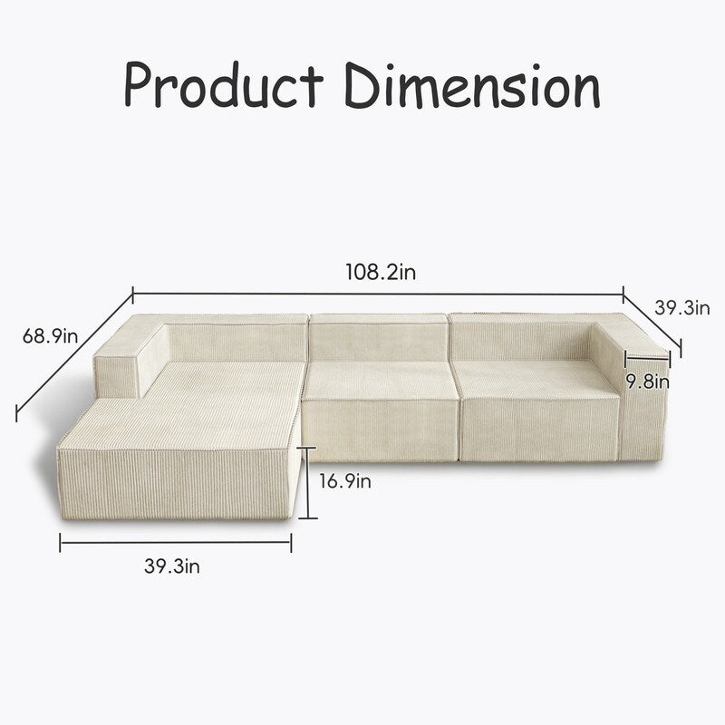 Module Corduroy Luxury Compression Sofas