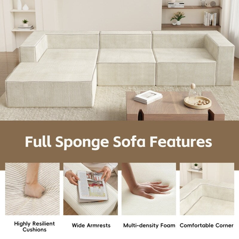 Module Corduroy Luxury Compression Sofas