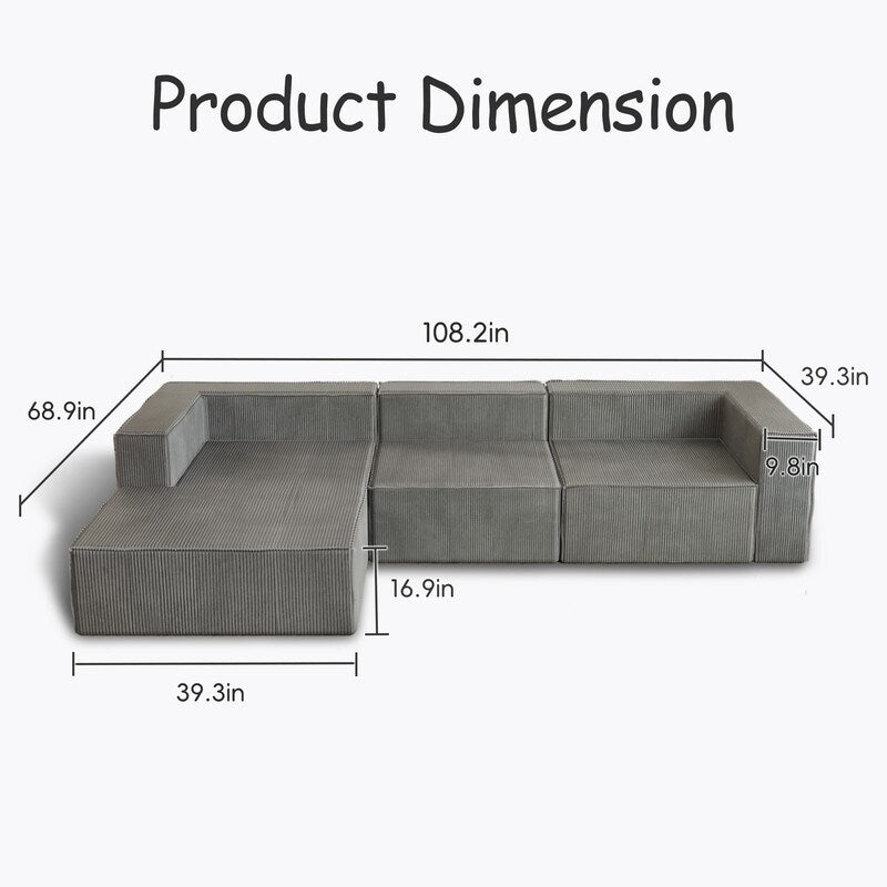 Module Corduroy Luxury Compression Sofas