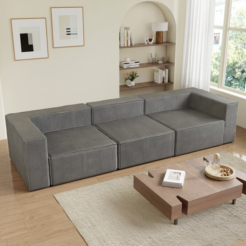 Module Corduroy Three Seater Compression Sofas